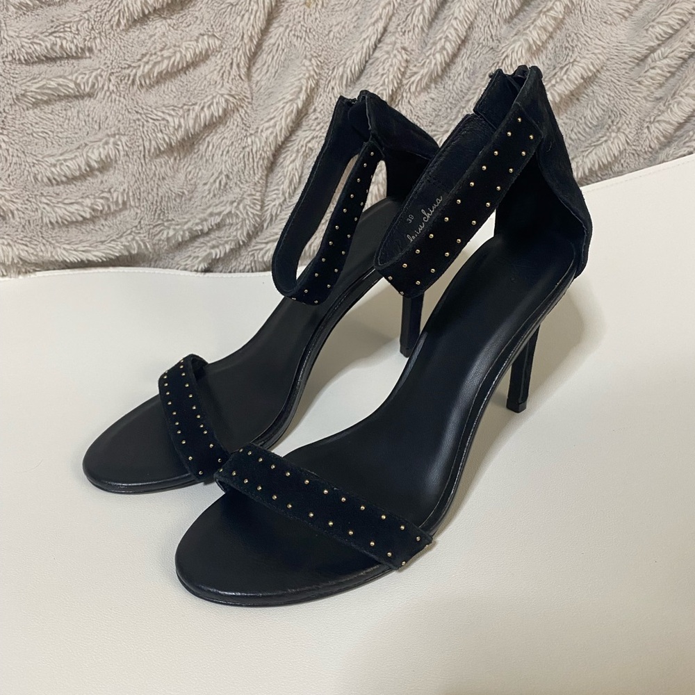 JOIE Agata Black Studded Heels